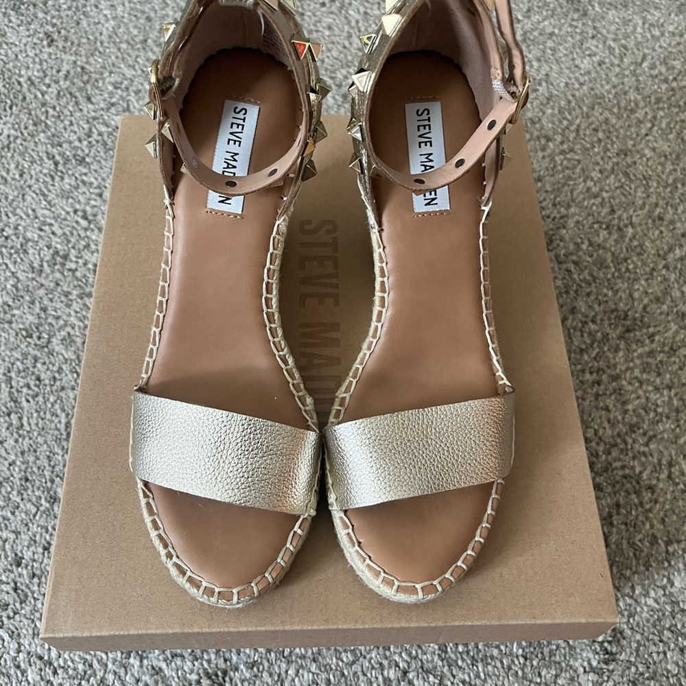 Steve Madden Metallic Gold Espadrille Sandals